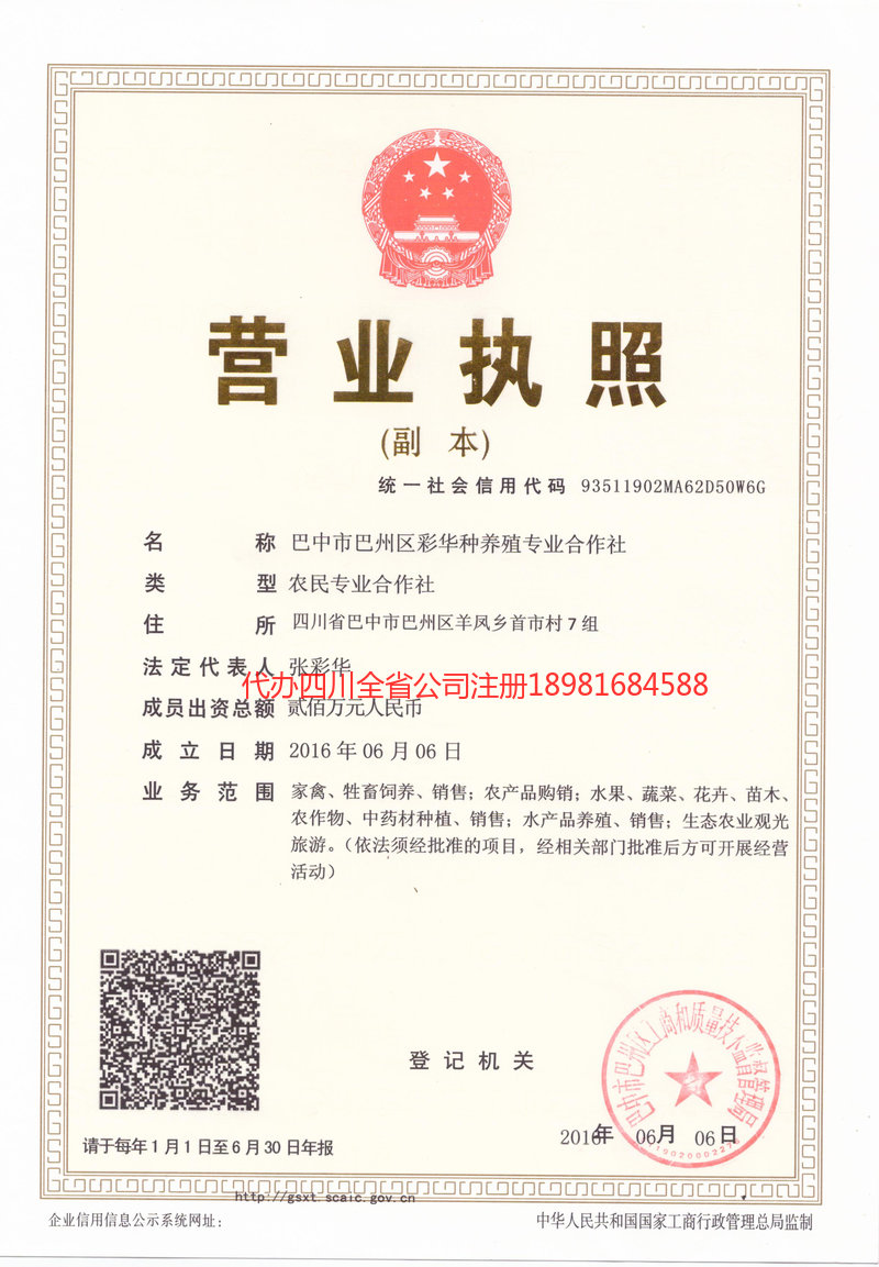 景东景东彩华种养殖专业合作社